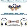 SIMOLIO Foldable Headphones for Kids with Mic, 94dB-85dB-75dB Kid Headphone with Share Port, Stereo Wired Headphones Hearing Protection for Youth Boys,Girls, Portable Pouch for School/Travel (Mint)