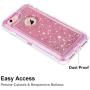 Anuck iPhone 6S Case, iPhone 6 Case, 3 in 1 Hybrid Heavy Duty Defender Case Sparkly Floating Liquid Glitter Protective Hard Shell Shockproof TPU Cover for Apple iPhone 6 /iPhone 6S 4.7" - Pink
