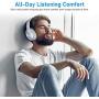 LETSCOM Bluetooth Headphones, 100 Hours Playtime Bluetooth 5.0 Headphones Over Ear with Deep Bass, Hi-Fi Sound and Soft Earpads, Built-in Mic, Wired/Wireless Headset for Home Office-Silver