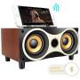 TAMPROAD Desktop Wooden Wireless Bluetooth Portable Speaker with HD Sound and Bass Support Mobile Phone Stand, USB, TF Card, FM Radio, Owl-Shaped Speakers for Camping, Biking, Partying, Travel