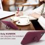 KUMEEK for iPhone 11 Case Fingerprint | Kickstand | Anti-Scratch | Microfiber Liner Shock Absorption Gel Rubber Full Body Protection Liquid Silicone Case for iPhone 11-WineRed