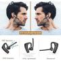 Bluetooth Headset, Jelly Comb Noise Canceling Wireless Earpiece with CVC8.0 Dual Mic, Hands-Free Earphone for Driving/Business/Office, Compatible iPhone Android Cell Phones Laptop