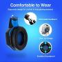 VersionTECH. G2000 Pro Gaming Headset PS4 Xbox One Wired Headphones with 3D Surround Sound, HD Microphone, Volume Control, LED Lights, Compatible with Playstation 4, Xbox 1, NS, PC Mac Computer (Blue)