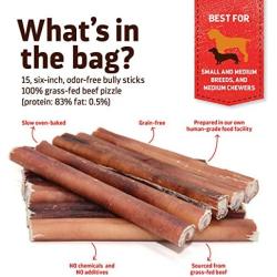 Natural Farm Odor Free Bully Sticks, 100% Beef Chews - Made & Packaged at Our Own Food-Grade Facility - Fully Digestible High Protein, Low Fat Dental Treats