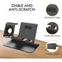 AhaStyle 3 in 1 Charging Stand Dock Aluminum Desktop Holder for Cell Phone, AirPods Pro/AirPods 2/ AirPods and Apple Watch Series 5/4/3/2/1(Black)