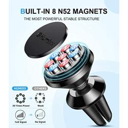 Magnetic Phone Mount for Car, Humixx Upgrated Gravity Hands-Free Super Magnetic Car Air Vent Phone Holder Compatible with iPhone SE 11 Pro Max XR Xs Max X 7 8 Plus/Samsung/Huawei/for Any Phone, Black