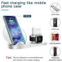 Wireless Charger, 3-in-1 Design Charging Stand Compatible for QI Cell Phone iWatch 1/2/3/4 and Airpod 2, iPhone 11/11 Pro Max/X/XS Max/8 Wireless Charging Station,Desk Charging Pad(White)