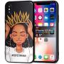 iPhone Xs Max Case African American Afro Girls Women Slim Fit Shockproof Bumper Cell Phone Accessories Thin Soft Black TPU Protective Apple iPhone Xs Max Cases (09)