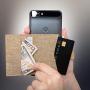 Cell Phone Card Holder Stick on Wallet Phone Pocket for iPhone, Android and All Smartphones (Biege)