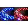 Streamer Magnetic Absorption Cable, (2 Packs, 6.6ft) Blue and Red LED Magnetic Charging Cable Flowing 3 in 1 Cable