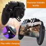 [The Latest Version] Mobile Game Controller 4 Trigger with 4000mAh Power Bank Cooling Fan for PUBG/Call of Duty/Fotnite [6 Finger Operation] L1R1 L2R2 Gamepad Trigger for 4.7-6.5" iOS Android Phone