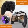 [The Latest Version] Mobile Game Controller 4 Trigger with 4000mAh Power Bank Cooling Fan for PUBG/Call of Duty/Fotnite [6 Finger Operation] L1R1 L2R2 Gamepad Trigger for 4.7-6.5&quot iOS Android Phone