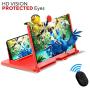 M&N 12’’ Screen Magnifier for Cell Phone, Best Foldable Phone Stand with 3D Magnifier Projector Screen for Movies, Videos, and Gaming| Screen Amplifier – Compatible with All Smartphones. (Red)