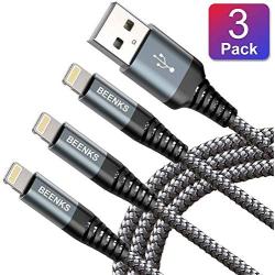 10 FT Extra Long Charger Cord,Fast Charging 10 Foot X Charger Cable Braided Fast Sync USB Cords Compatible with iPhone 11 Pro Max/X/XS/XR/8 Plus/7 Pus/6s Plus/5/5s/SE/iPad Mini/Air