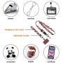Universal Phone Lanyard Neck Wrist Straps with Durable Nylon Patch Compatible for iPhone Samsung Galaxy Huawei Series and Most Smartphone (Red)