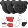 Car Grips Mount for Phone Stand Cute Bear Style Silicone Phone Holder with Phone line Clasp for Collapsible Grip/Socket Mount User Used on Dashboard, Home, Office, Kitchen, Desk, Wall (Black) 3 Pack