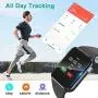 Smart Watch Compatible iOS iPhone Android Samsung，WJPILIS Bluetooth Smart Watch Touchscreen Fitness Activity Tracker with Camera Sleep Monitor Step Counter SIM SD Card Slot for Women Men (Red)