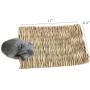 Grass Mat Woven Bed Mat for Small Animal Bunny Bedding Nest Chew Toy Bed Play Toy for Guinea Pig Parrot Rabbit Bunny Hamster Rat(Pack of 3) (3 Grass mats)