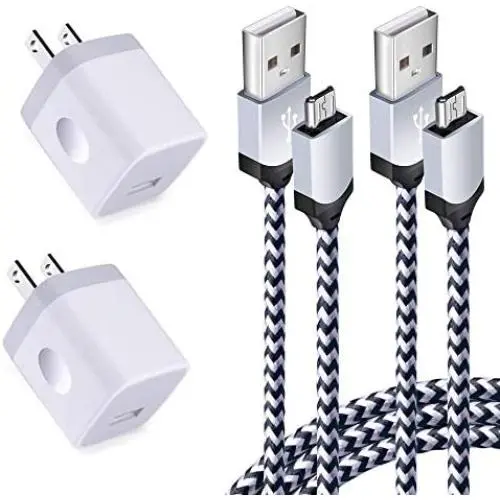 USB Wall Charger Micro USB Cable,4Kit Charging Block USB Charger Cube Plug with Android Micro Cord Cable Compatible Samsung Galaxy S7 Edge A10 A6 M10 J7 J8 S6 S5 Note 4 5, LG, HTC, Moto, Android Phone USB Wall Charger Micro USB Cable,4Kit Charging Block USB Charger Cube Plug with Android Micro Cord Cable Compatible Samsung Galaxy S7 Edge A10 A6 M10 J7 J8 S6 S5 Note 4 5, LG, HTC, Moto, Android Phone
