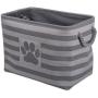 DII Bone Dry Large Rectangle Pet Toy and Accessory Storage Bin, 17.75x12x15", Collapsible Organizer Storage Basket for Home Décor, Pet Toy, Blankets, Leashes and Food-Gray Stripes