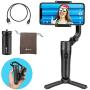 FeiyuTech VLOG Pocket Handheld Gimbal Stabilizer Foldable Pocket-Size 3-Axis with One Key Orientation Toggle Face/Object Tracking for iPhone 11 Pro Max and Smartphone (Black)