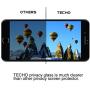 TECHO Privacy Screen Protector for iPhone 8 Plus 7 Plus, Anti Spy 9H Tempered Glass, Edge to Edge Full Cover Screen Protector [Anti-Fingerprint] [Full Coverage] (Black)