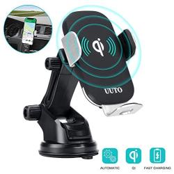 Wireless Car Charger, 10W Auto-Clamping Qi Fast Charging Car Mount Dashboard Air Vent Phone Holder for iPhone SE/11/11 Pro/11 Pro Max/XS Max/Xs MAX/XS/XR/X/8/8+, Samsung S10/S10+/S9/S9+/S8/S8+