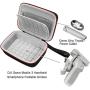 Hard Carrying Case for DJI Osmo Mobile 3 Handheld Smartphone Foldable Gimbal and Osmo Grip Tripod, Power Cable, Protective Storage Travel Bag - Black (Gray Lining)