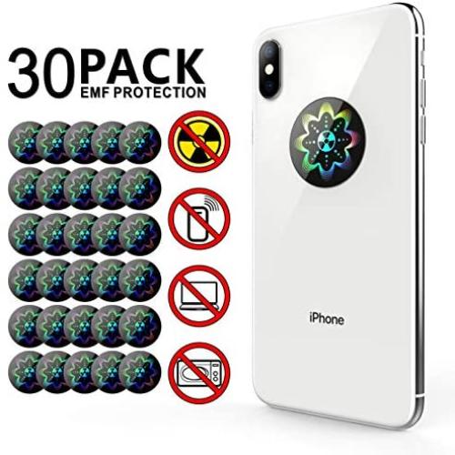 EMF Protection Anti Radiation Shield Sticker for Cell Phone/iPhone/WiFi/Laptop-All Devices, 99% EMR/EMF Protection|Negative Ion|Anti Radiation Shield|EMF Blocker Neutralizer -30 Pack Bundle Deal!