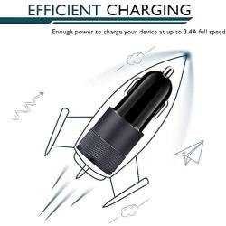 CAM2 Car Charger, 2.1A 2-Port USB Fast Car Charger for iPhone X/8/7/6/6 Plus, iPad Air 2/Mini 4, Samsung Galaxy S6/S6 Edge and More