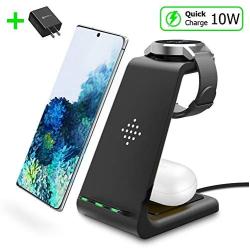 Intoval Wireless Charger, Wireless Charging Station for Samsung Galaxy Phone/Watch/Buds, Fit for S20/S10/S9/S8/Note 10/Note 9/Note 8, Active 2/Active 1/ Gear S3/ Gear Sport/Gear Fit 2, Galaxy Buds