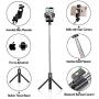 Selfie Stick, Extendable Selfie Stick Tripod with Detachable Wireless Remote and Tripod Stand Selfie Stick for iPhone X/iPhone 8/8 Plus/iPhone 7S9/S9 Plus/S8/S8 Plus/Note8,Huawei,More (Black)