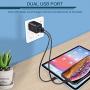 USB Wall Charger, Ailkin 2.1A Dual Port Portable Universal USB Wall Charger Adapter Compatible with iPhone X/8/7/6S/6S Plus, iPad Pro/Air 2/mini2, Galaxy S7/S6/Edge/Plus, Note 5/4, LG, HTC, and More