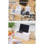 Cable Management Box with Tablet and Phone Holder, Cable Holes on The Top for Easy Charging, Large Cord Box Organizers to Hold and Hide Power Strip Charger Adapter Power Cord USB HUB (Black)