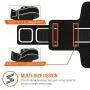Trianium Armband for Smaller Phone Sport Running Pouch Case Fit Phone Diagonal Size up to 5.85" for iPhone X 8 7 6s 6, iPhone SE 5S 5 5C, Galaxy s9 s8 s7 s6 s5 [ArmTrek Classic Black]