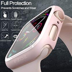 pzoz Compatible Apple Watch Series 5 / Series 4 Case with Screen Protector 40mm Accessories Slim Guard Thin Bumper Full Coverage Matte Hard Cover Defense Edge for Women Men New Gen GPS iWatch (Pink)