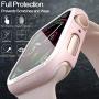 pzoz Compatible Apple Watch Series 5 / Series 4 Case with Screen Protector 44mm Accessories Slim Guard Thin Bumper Full Coverage Matte Hard Cover Defense Edge for Women Men New Gen GPS iWatch (Pink)