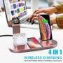 Kertxin Wireless Charger,4 in 1 Charging Station for Apple,QI Wireless Charging Stand for Apple Watch,iPhone,Airpod,Compatible with Apple Watch,iPhone 11 11 pro Xs X Max XR X 8 8+ Samsung S9