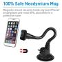 Macally Magnetic Phone Car Mount, Windshield Phone Holder for Car with 12" Long Arm & Super Strong Magnet for All Smartphones, Cell Phones, iPhones, Samsung Galaxies, etc.