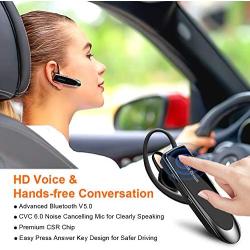 Link Dream Bluetooth Earpiece for Cell Phone Hands Free Wireless Headset Noise Cancelling Mic 24Hrs Talking 1440Hrs Standby Compatible with iPhone Samsung Android for Driver Trucker (2 Pack)