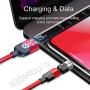 A.S Gen2 Magnetic Charging Cable, 540° Rotation Magnetic Phone USB Cable, 3A Fast Charging Data Transfer Charger Cable Compatible with USB C, Micro USB and iProduct (Red, 1.6ft+3.3ft+6.6ft)