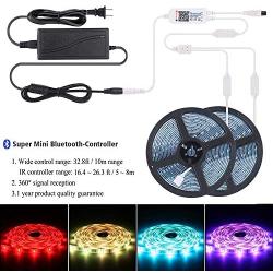 Bluetooth LED Strip Lights, ALED LIGHT 5050 10M (2 x 5M) 300 LED Stripes Lights Smart-Phone Controlled Waterproof RGB LED Band Light for Home&Outdoor Decoration