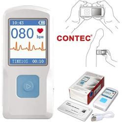 CONTEC Portable ECG/EKG Monitor PC Software Electrocardiogram Bluetooth Heart Rate Beat LCD Monitor PM10