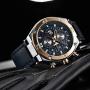 BENYAR - Wrist Watch for Men, Genuine Leather Strap Watches, Quartz Movement, Waterproof Analog Chronograph Business Watches