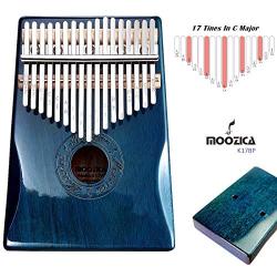 Moozica 17 Keys Kalimba Thumb Piano, Solid Mahogany Wood Professional Marimba Mbira with Piano Lacquer Finishing Musical Instrument Gift (Mahogany-K17BP)