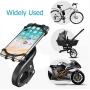 Scooter Handlebar Mount, Bike Phone Bracket, Silicone Bicycle Cell Phone Holder Motocycle Handlebar Cradle Rack Compatible with Iphone Xs, XS, XR, X, 8 Plus, 7 Fit Size 4"-6.5" Smartphone Devices