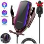 Wireless Car Charger Auto-Clamping Car Mount Air Vent Phone Holder & QC3.0 Car Charger 10W/7.5W/5W Compatible Galaxy S10/S10+/S9,Charging for iPhone 11/11 Pro/11 Pro Max/XSMax/XS/XR/X/8P