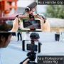 Smartphone Video Rig with 3 Shoe Mounts Handheld Phone Stabilizer Handle Grip Tripod Mount Compatible with iPhone X 8 7 Plus Samsung