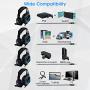 PC Gaming Headset, ELEGIANT ODDGOD Over Ear Computer Headphones with Mic, LED Lights Bass Stereo Surround Sound Volume Control, Compatible with PS4 Xbox One Pro PC Nintendo Switch Smartphone Laptop