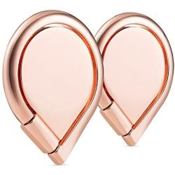 Ring for Phone (2 Pack), WizGear Universal Ring Holder Grip with Stand Holder and Magnet for Magnetic Car Mount for All Smartphones and Devices (Rose Gold)